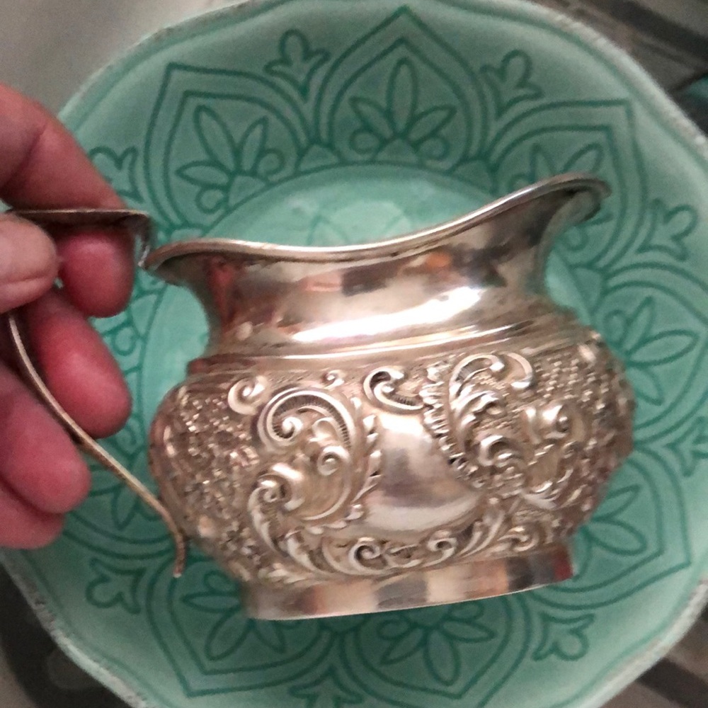 Antique Sterling silver creamer 1905 Marked